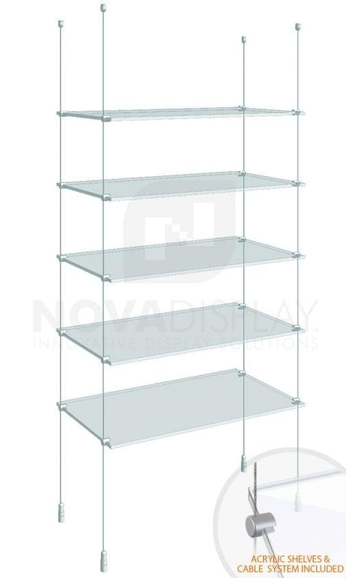 KSI-005PLEX Cable Suspended Acrylic Shelving Display Kit