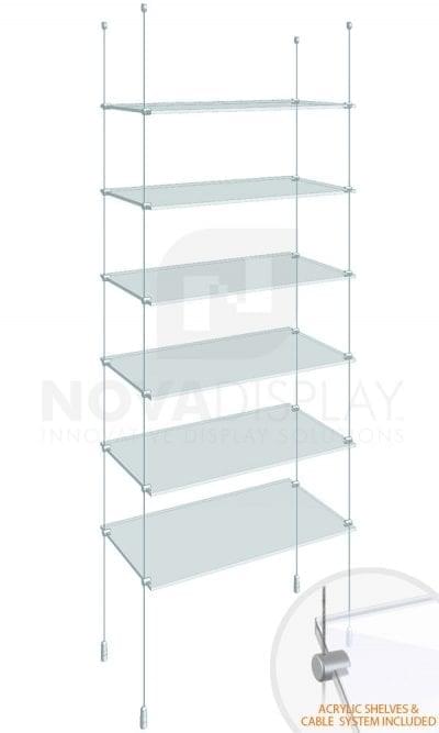 KSI-006PLEX Cable Suspended Acrylic Shelving Display Kit