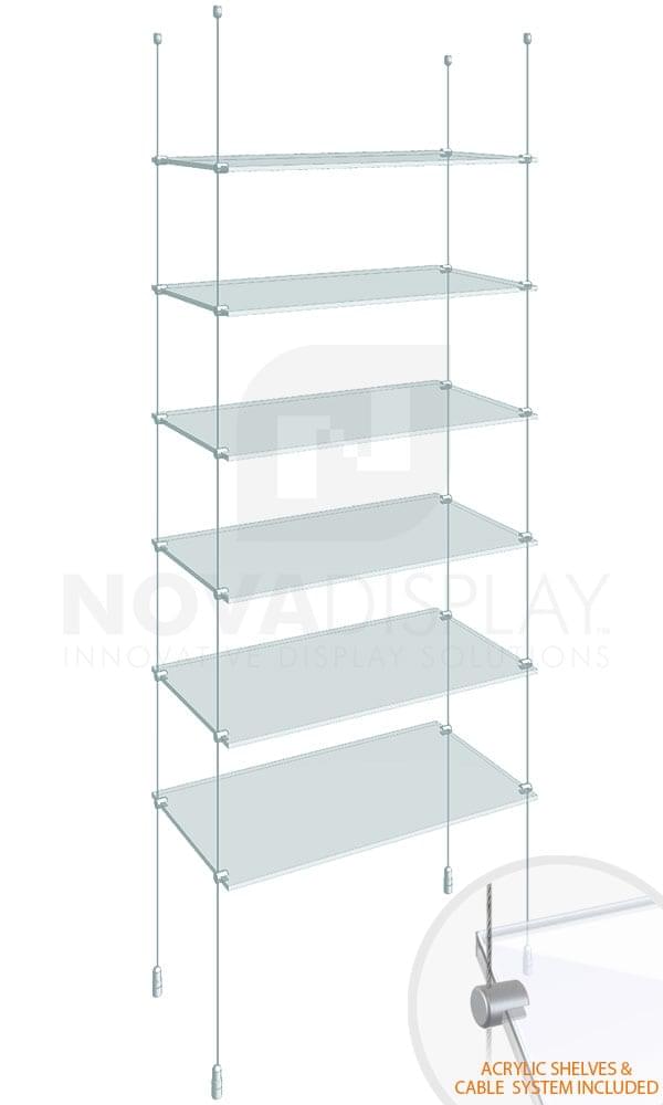 Cable Suspended Display Shelf Kit With, Cable Shelving Hardware
