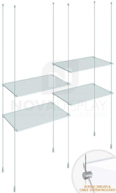KSI-007PLEX Cable Suspended Acrylic Shelving Display Kit