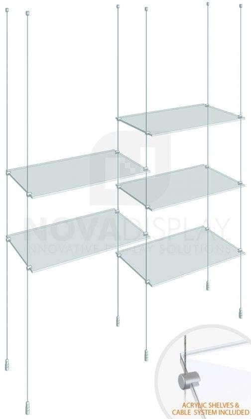KSI-008PLEX Cable Suspended Acrylic Shelving Display Kit
