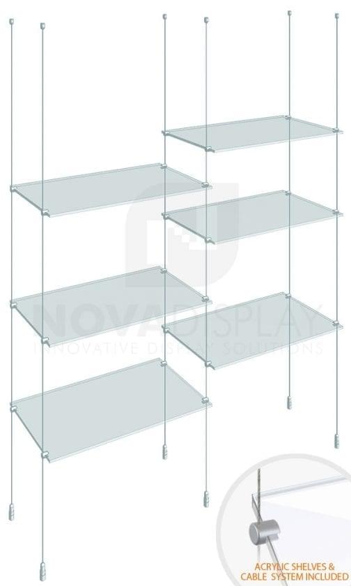 KSI-009PLEX Cable Suspended Acrylic Shelving Display Kit