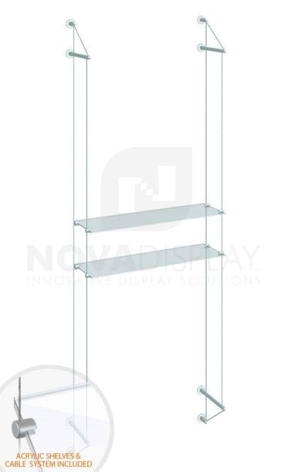 KSI-031PLEX Cable Suspended Acrylic Shelving Display Kit