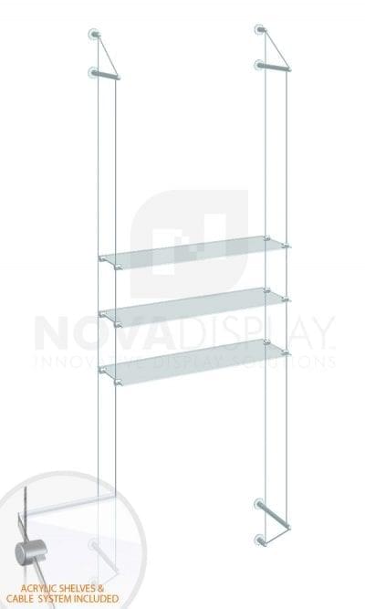 KSI-032PLEX Cable Suspended Acrylic Shelving Display Kit