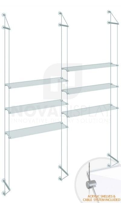KSI-035PLEX Cable Suspended Acrylic Shelving Display Kit