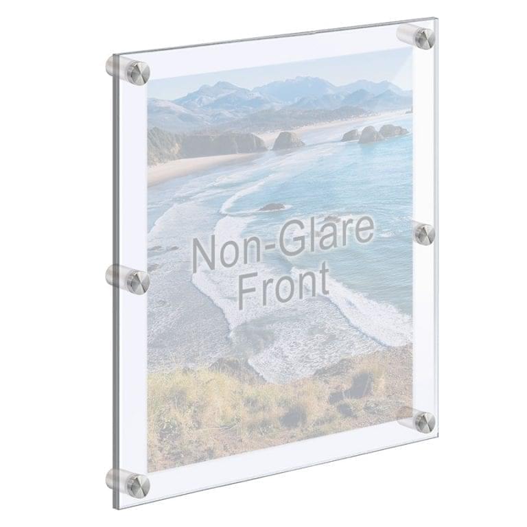 LargeOversized Acrylic Frames with Standoffs Wall Mounted Frames