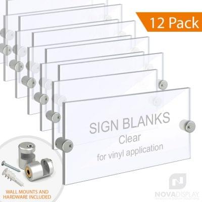 Clear Acrylic Sign Blanks with Miter Corners for Vinyl Applications / QTY 12