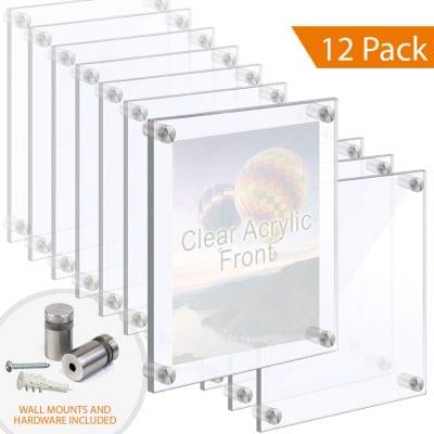 1/2″ Thick Acrylic Block Frames with Standoffs / Wall Mounted