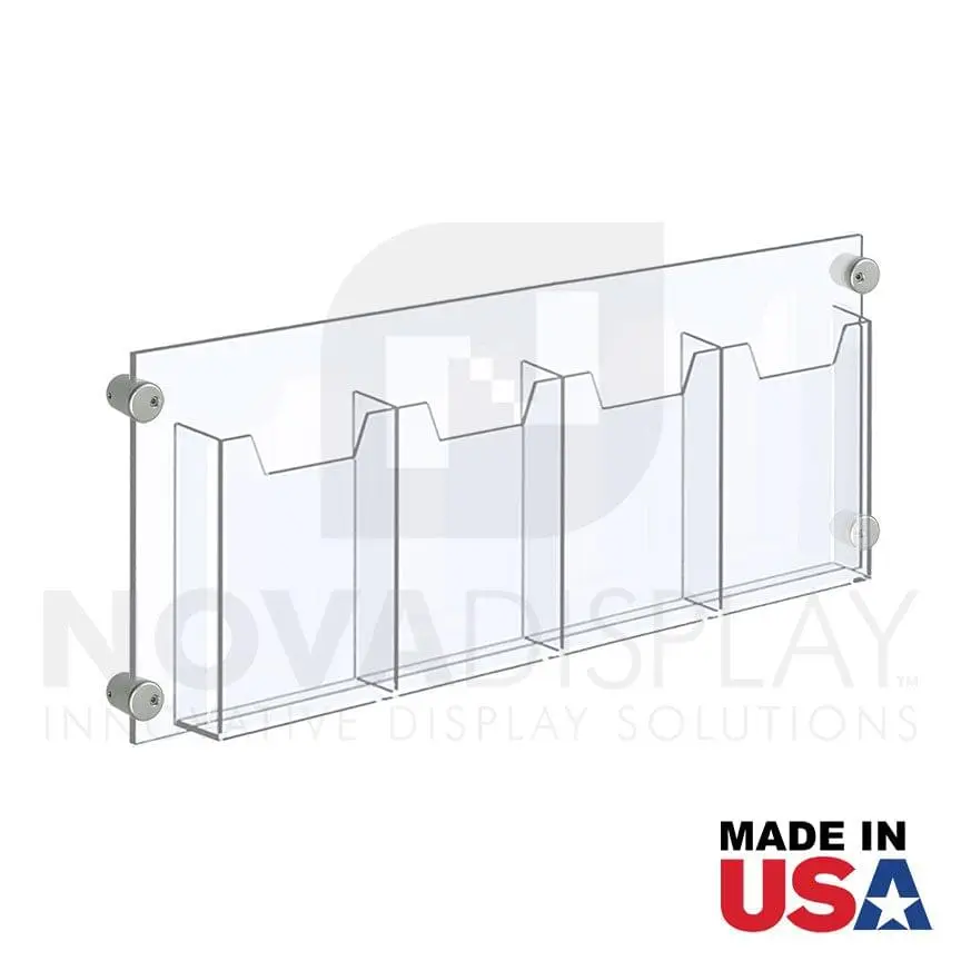 LHW-M345: Clear - Three Piece Wall Mounted Brochure/Card Holder – Brochure  Holders 4U