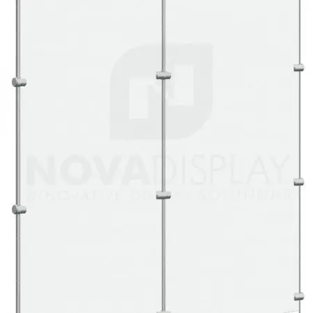 Cable Suspended Partition & Privacy Screens with Frosted Acrylic Panels