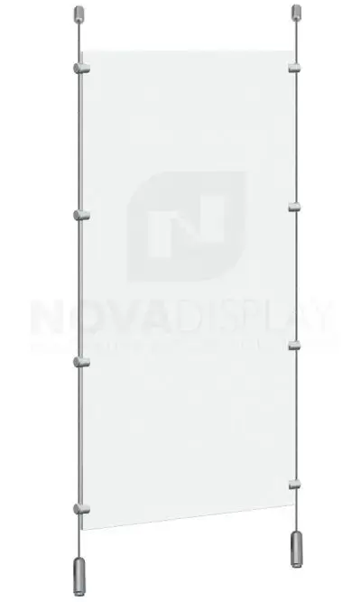 Cable Suspended Partition with Colorless/Frosted Acrylic Panel