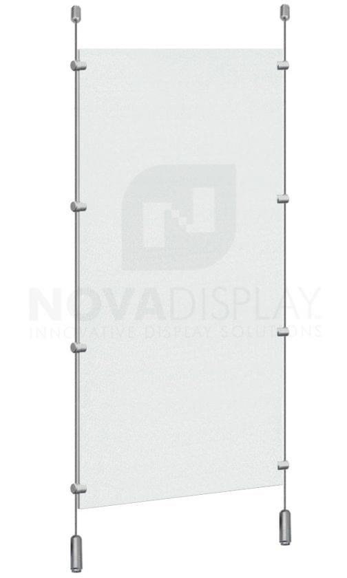Cable Suspended Partition with Colorless/Frosted Acrylic Panel