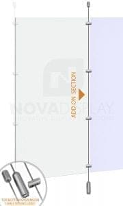 Cable Suspended Partition with Colorless/Frosted Acrylic Panel