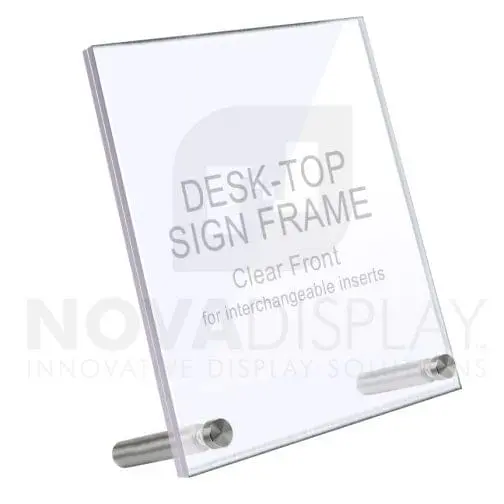 Desktop Sign Frame – 1/2″ Thick Clear Acrylic Set