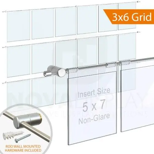 Acrylic Hook-on Info/Poster Holder – Letter Format. Horizontal Rod Assembly