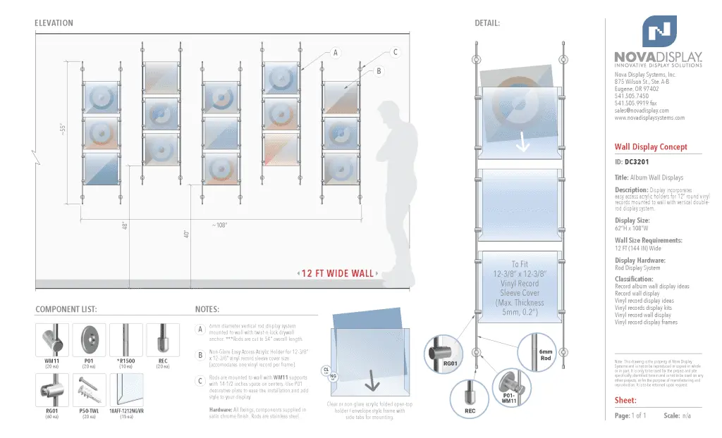 DC3201 Album Cover Wall Display / Wall Display Idea Concept