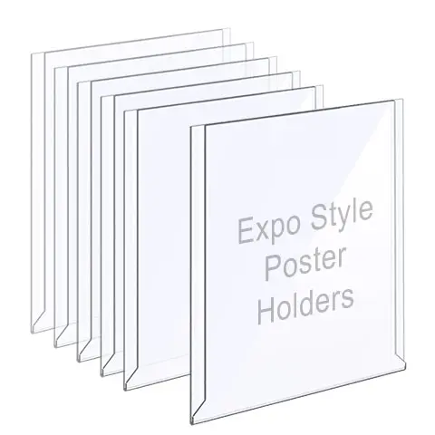 Acrylic Expo-Style Poster Holders for Cable/Rod Systems
