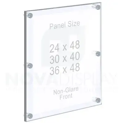 Frameless Acrylic Frame — Poster Display Kit #KASP-025 / Non-Glare Front