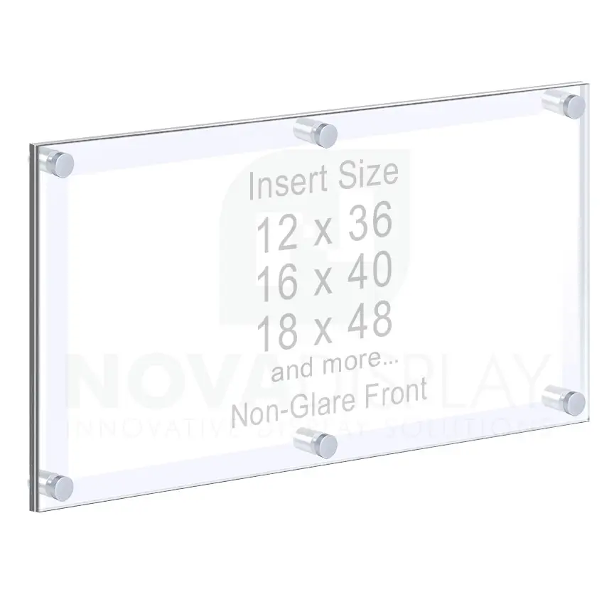 Black Acrylic Dry Erase Writing Board with Standoffs, 1/4 Thick
