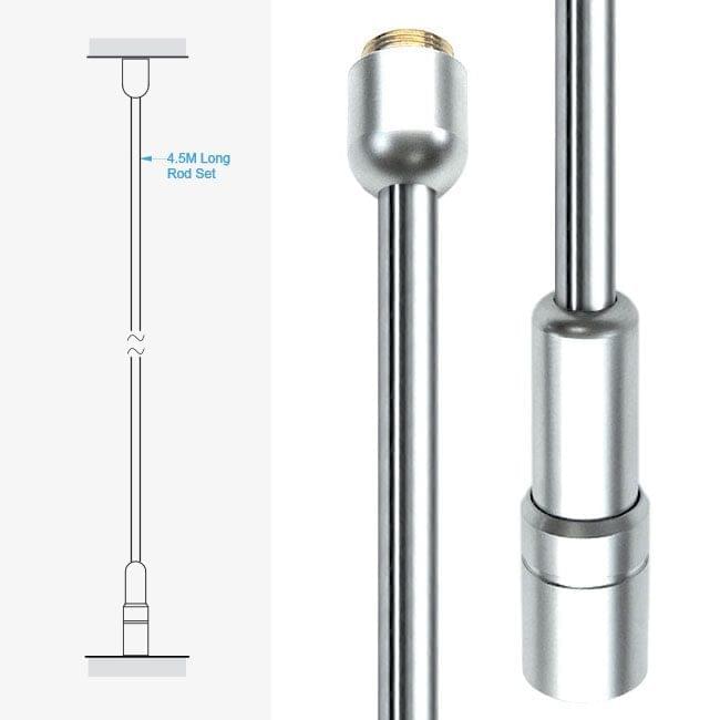 Ceiling-to-Floor Fixing Kit with Three 1.5M Long Rods —4.5M (14’ 9”) Length | Nova Display Systems