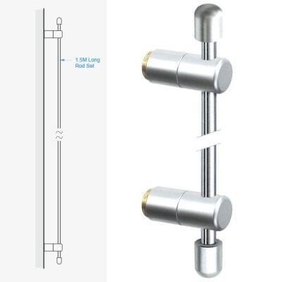 Wall-to-Wall Fixing Kit with 1.5M (4′ 11-1/16”) Long Rod and End Caps | Nova Display Systems