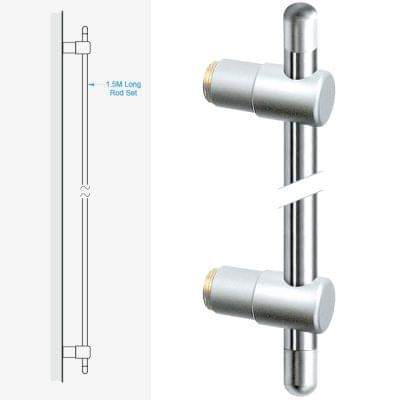 Top/Ceiling Fixing Kit with 1.5M Long Rod – 10mm Diameter Rod with End Cap | Nova Display Systems