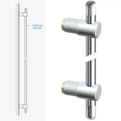 Wall-to-Wall Fixing Kit with 1.5M (4′ 11-1/16”) Long Rod and End Caps | Nova Display Systems