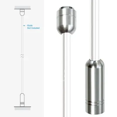 Ceiling-to-Floor Fixing Kit for 10mm Rods — Stainless Steel | Nova Display Systems