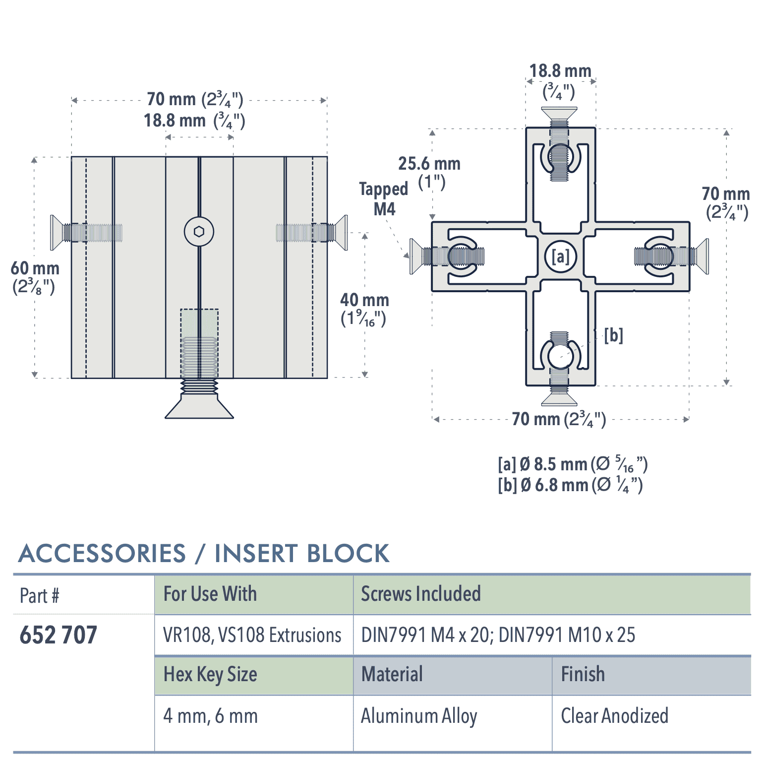Specifications for 652 707