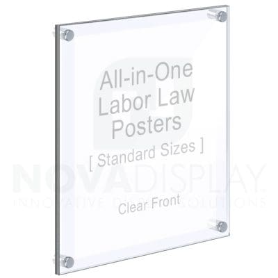 Acrylic Frames for All-in-One Federal and State Labor Law Posters – Poster Display Kit #KASP-500 / Clear Front
