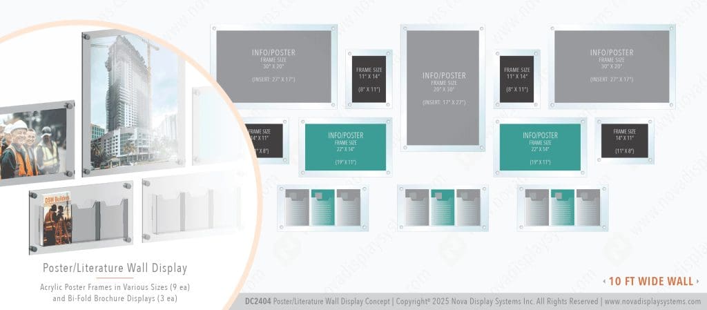 DC2404 Frameless Poster Wall Display / Wall Display Idea Concept