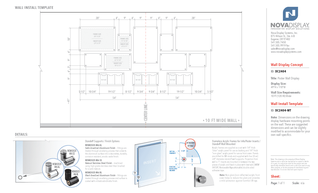 DC2404 Frameless Poster Wall Display / Wall Display Idea Concept