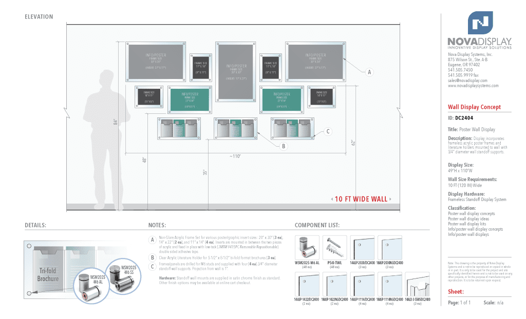 DC2404 Frameless Poster Wall Display / Wall Display Idea Concept