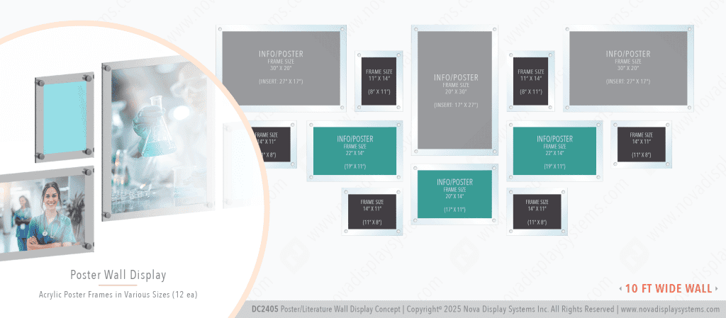 DC2405 Frameless Poster Wall Display / Wall Display Idea Concept