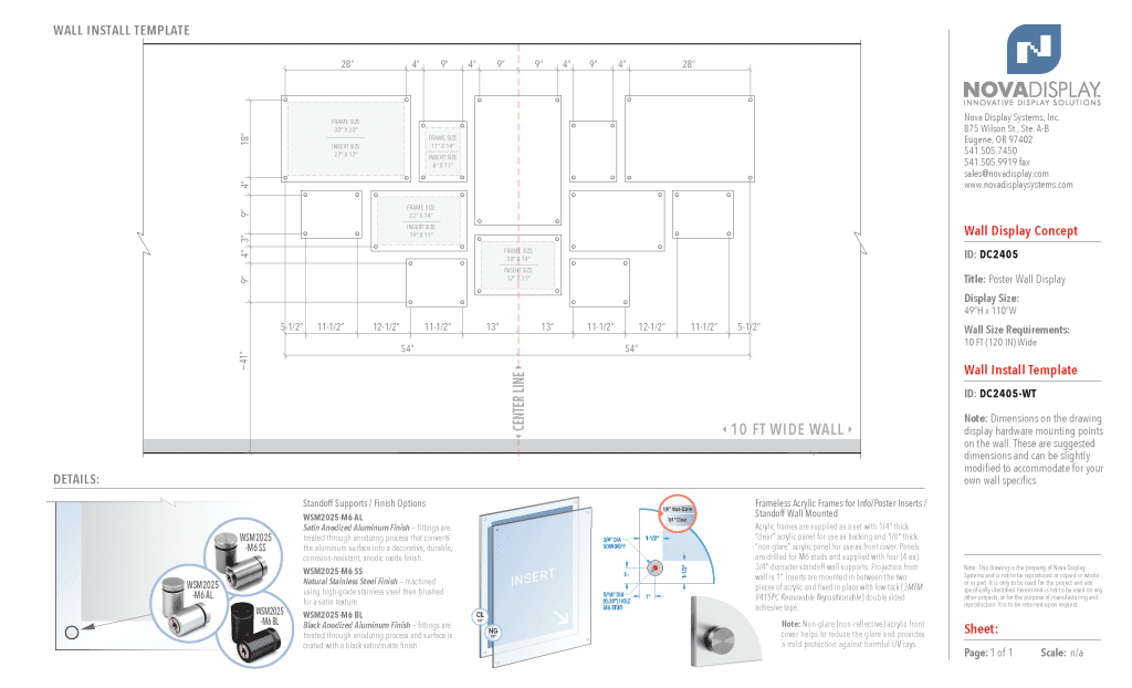 DC2405 Frameless Poster Wall Display / Wall Display Idea Concept