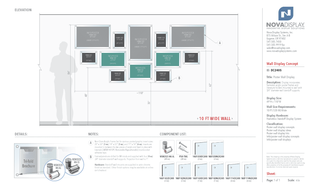 DC2405 Frameless Poster Wall Display / Wall Display Idea Concept