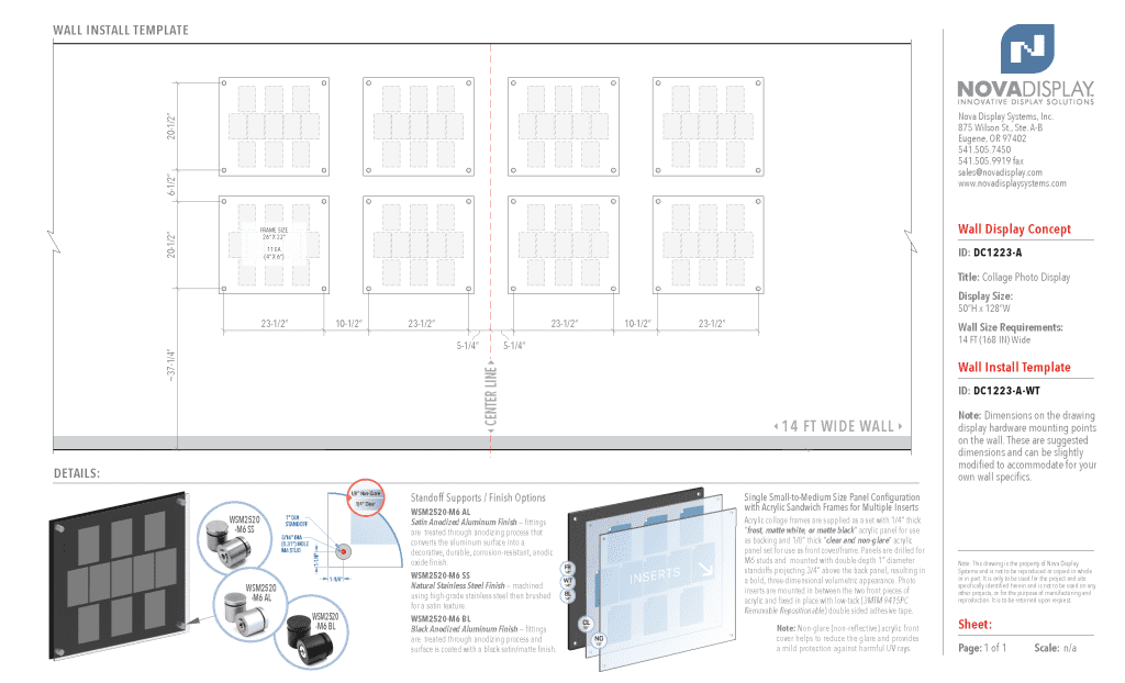 DC1223-A Collage Photo Wall Display Concept with Frameless Acrylic Frames