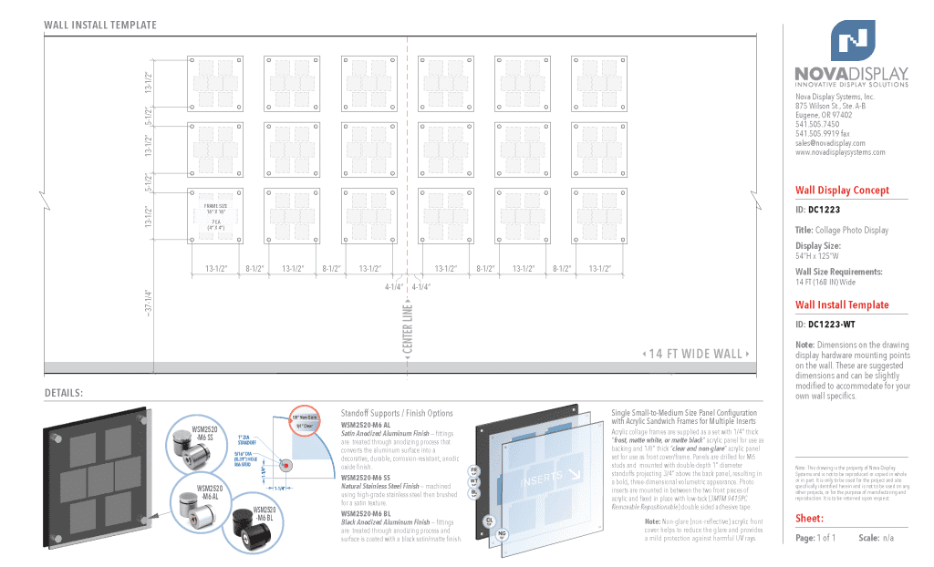 DC1223 Collage Photo Wall Display Concept with Frameless Acrylic Frames