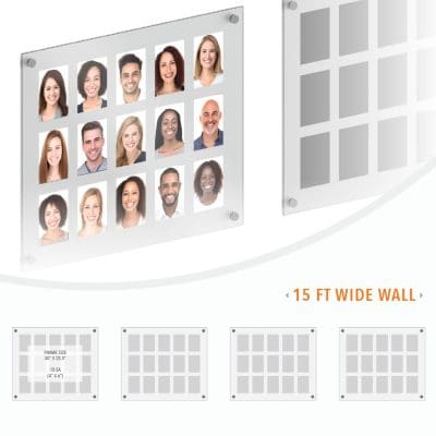 DC1229-B Collage Photo Wall Display Concept with Frameless Acrylic Frames