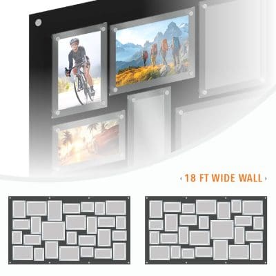 DC1235 Collage Art/Photo Wall Display Concept with Frameless Acrylic Frames