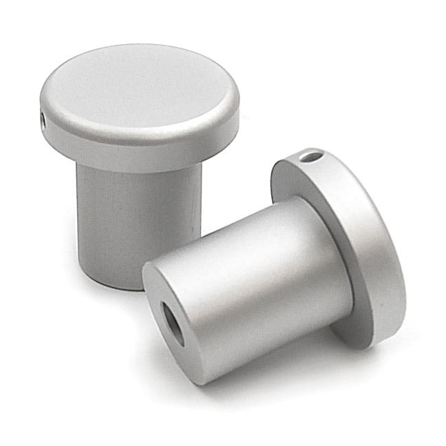 5/8″ Dia. x 3/4″ Sign Standoffs with 1″ Dia. Cap (2-Part Standoff with M10 Stud-Cap) / Satin Anodized Finish