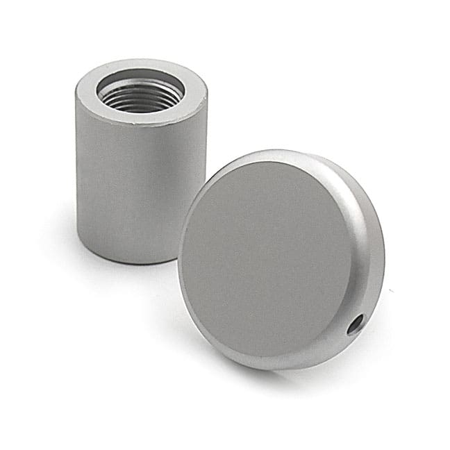 5/8″ Dia. x 3/4″ Sign Standoffs with 1″ Dia. Cap (2-Part Standoff with M10 Stud-Cap) / Satin Anodized Finish